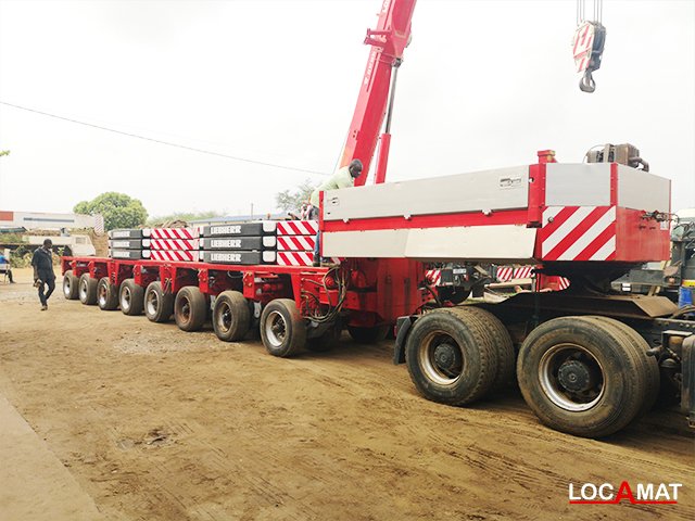 Remorque Nicolas MDE 8 lignes 160 tonnes Lomé Togo Ouest Afrique