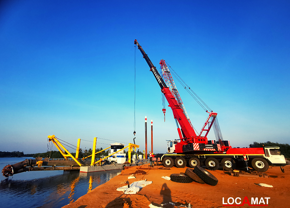 Montage et mise à l’eau d’une drague sur le Lac Ahémé (Bénin)