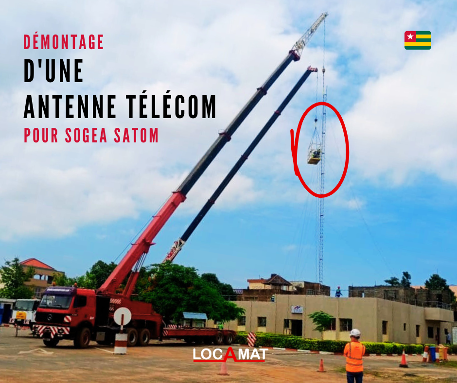 Démontage d'une antenne de télécommunication pour SOGEA SATOM
