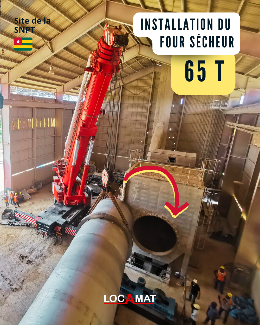 Four sécheur de 65T Transport Lomé Togo Ouest Afrique Four sécheur de 65T Installation Lomé Togo Ouest Afrique